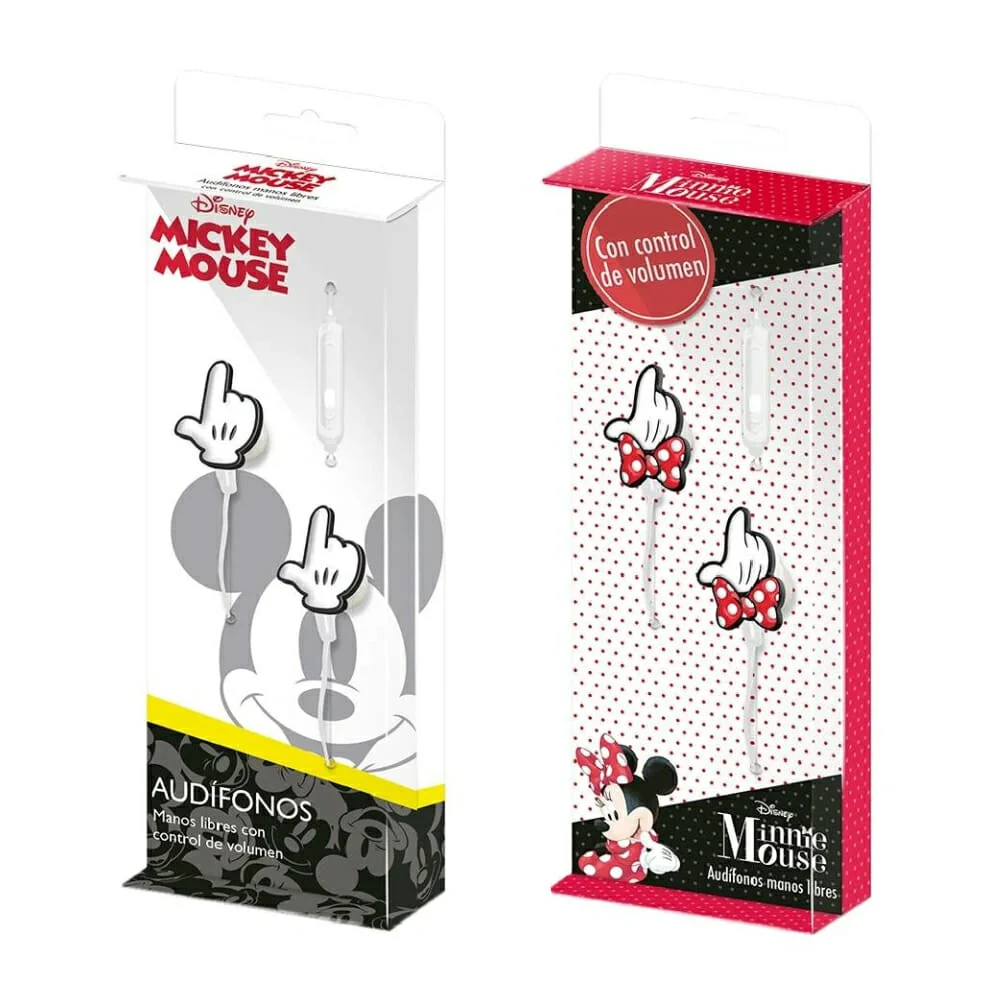 Audífonos alámbricos con diseño de mickey mouse o minnie mouse / a-ae3 / a-ae2