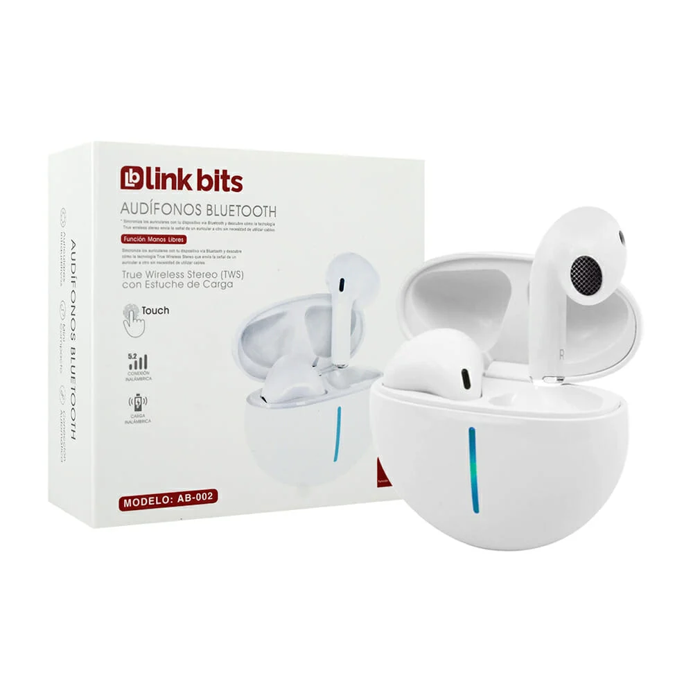 Audífonos inalámbricos bluetooth link bits con sensor touch y estuche de carga, variedad de colores / tws-23