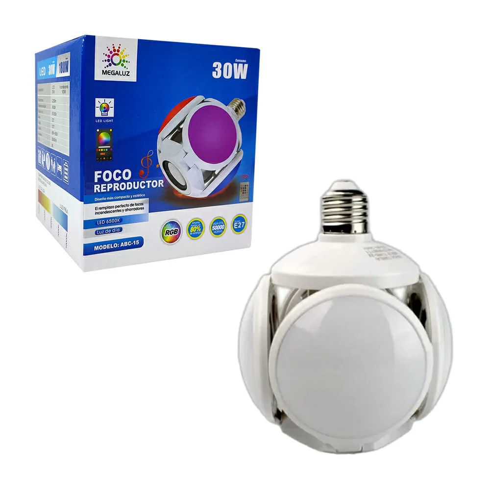Foco led reproductor rgb con control, 6500k / bl-025