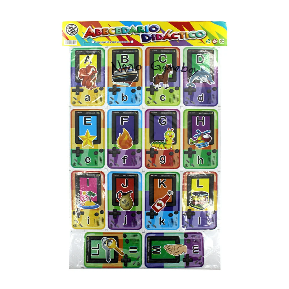 Abecedario didáctico infantil con diseño de game boy / R1080