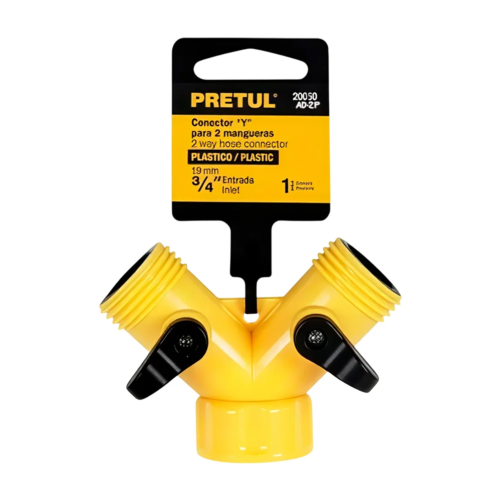 Conector en Y de 3/4 in de plástico para 2 mangueras / 20050