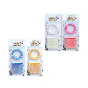 Blíster de 24 velas con base para pastel, variedad de colores / af0130