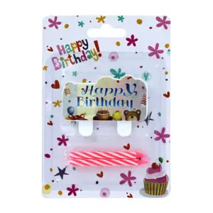 Cake topper happy birthday y par de velas para pastel, variedad de co…
