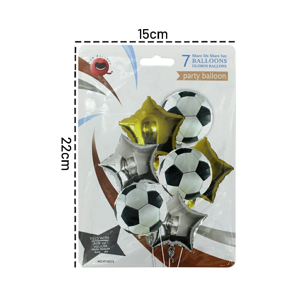 Juego de 7 globos metálicos con diseño de deportes, variedad de diseños y colores / yf10575