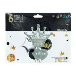 Set de 6 globos metálicos con diseño de corona / dido / dodo1631-162