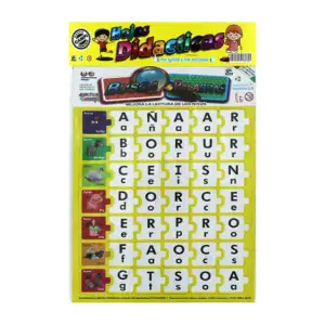 Juego didáctico, cartón con letras desprendibles para formar, buscar,…