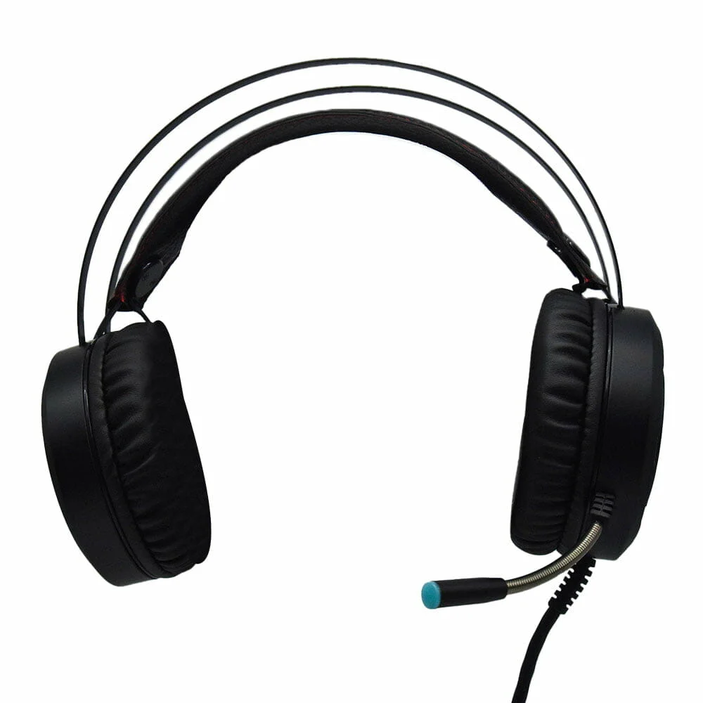 1pza Audífonos alámbricos buytiti de diadema, acolchada, con micrófono integrado, cable mallado e iluminación led, variedad de funciones / as-40