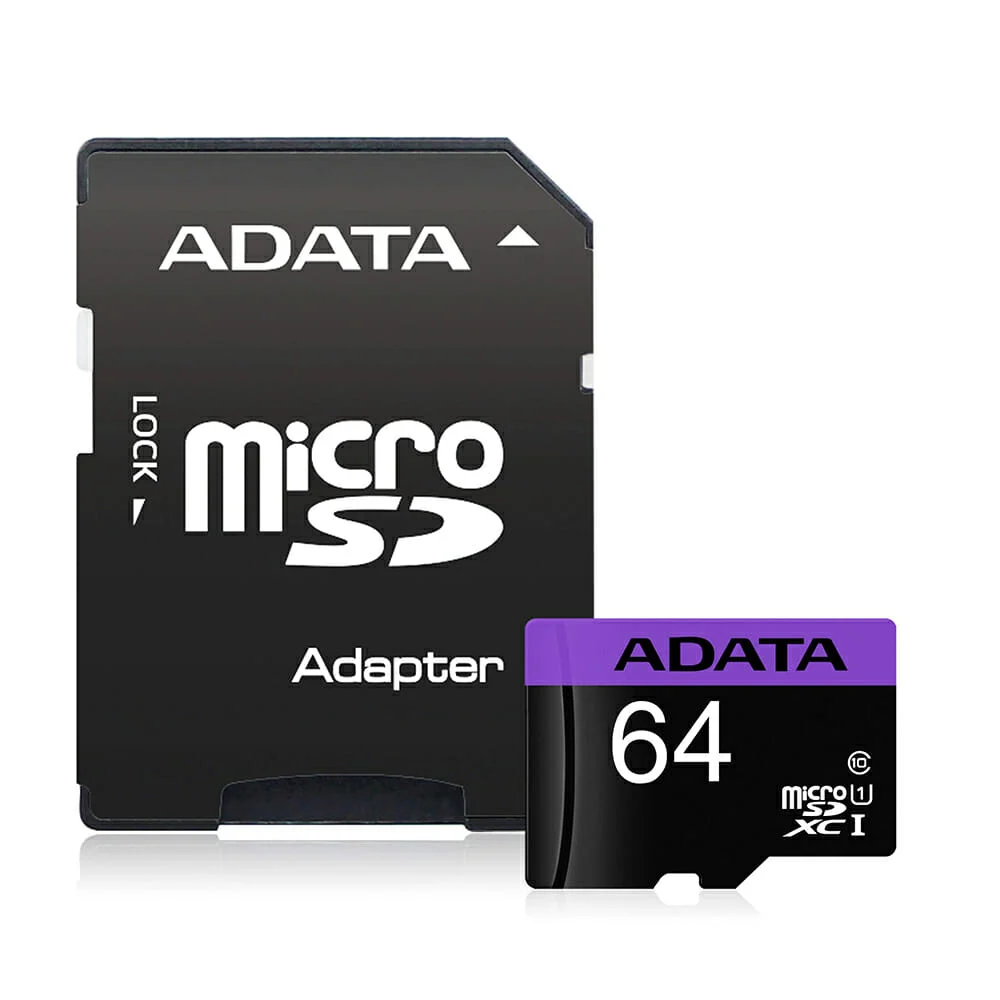 1pza Memoria micro sd de 64gb con adapta...