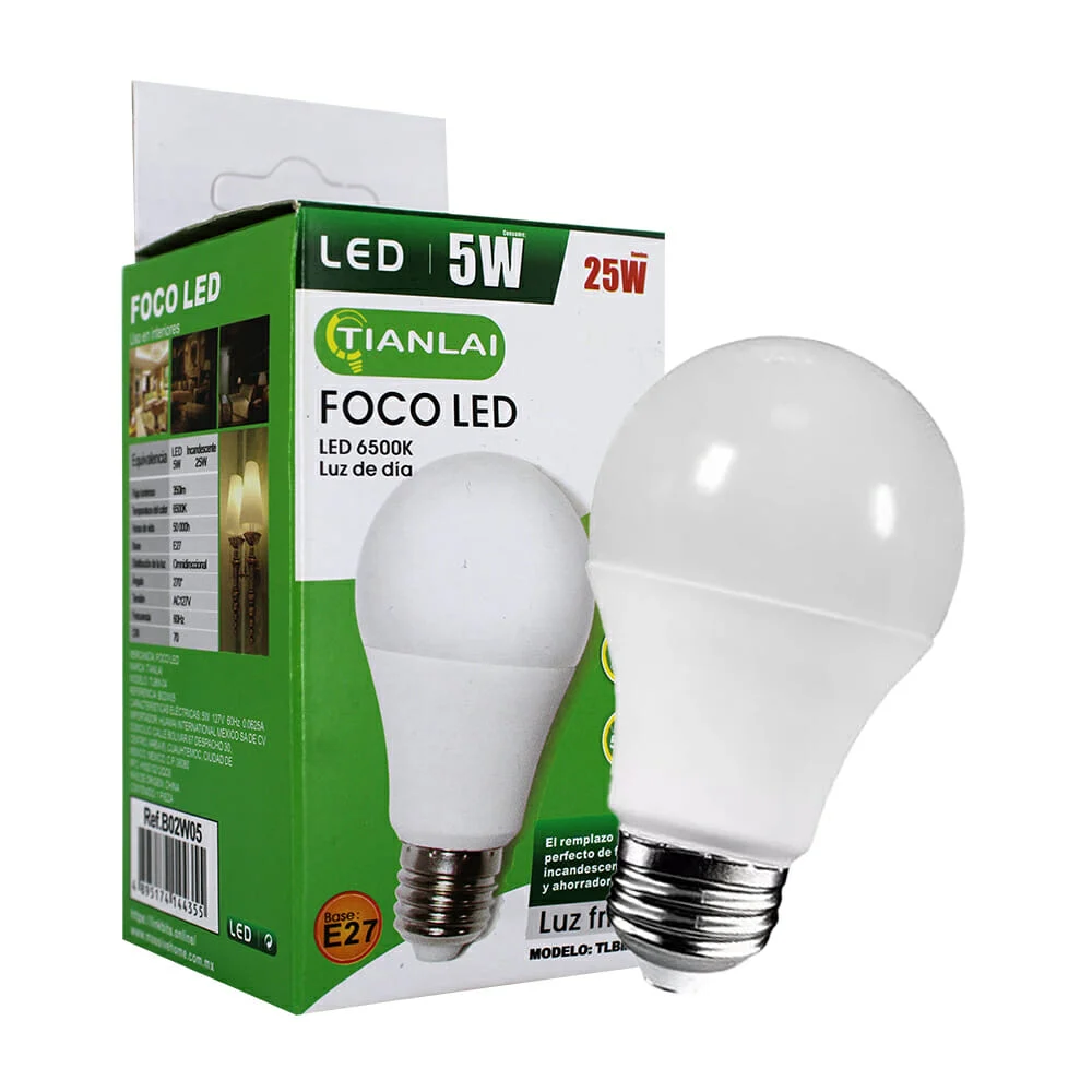 Foco led tianlai de luz blanca con consu...