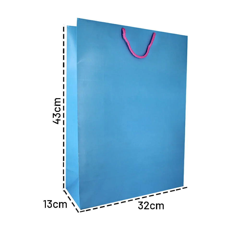 1pza Bolsa jumbo lisa dipak de cartón para regalo 32x43cm, variedad de colores / b7