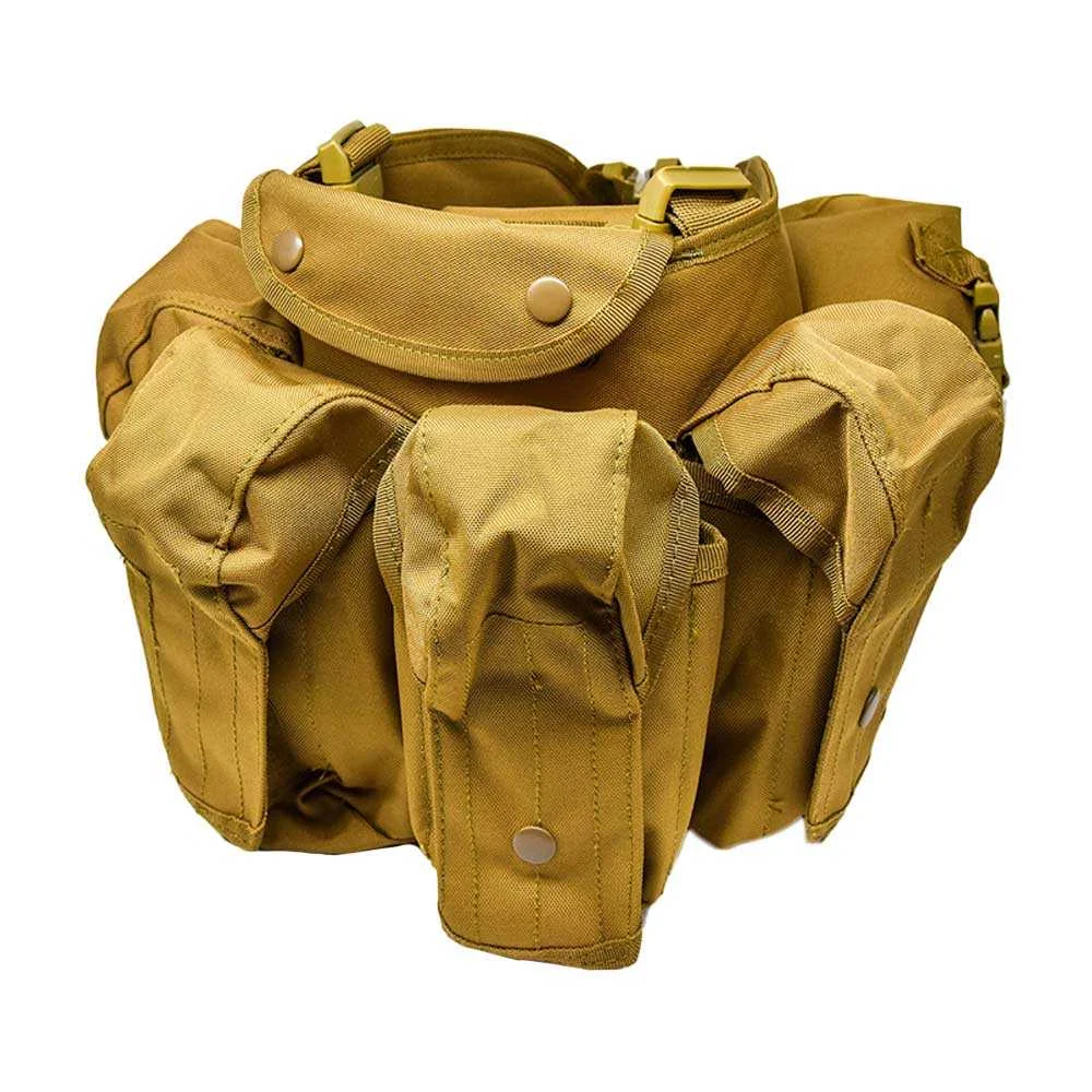 Pechera táctica ajustable con 6 bolsas ...