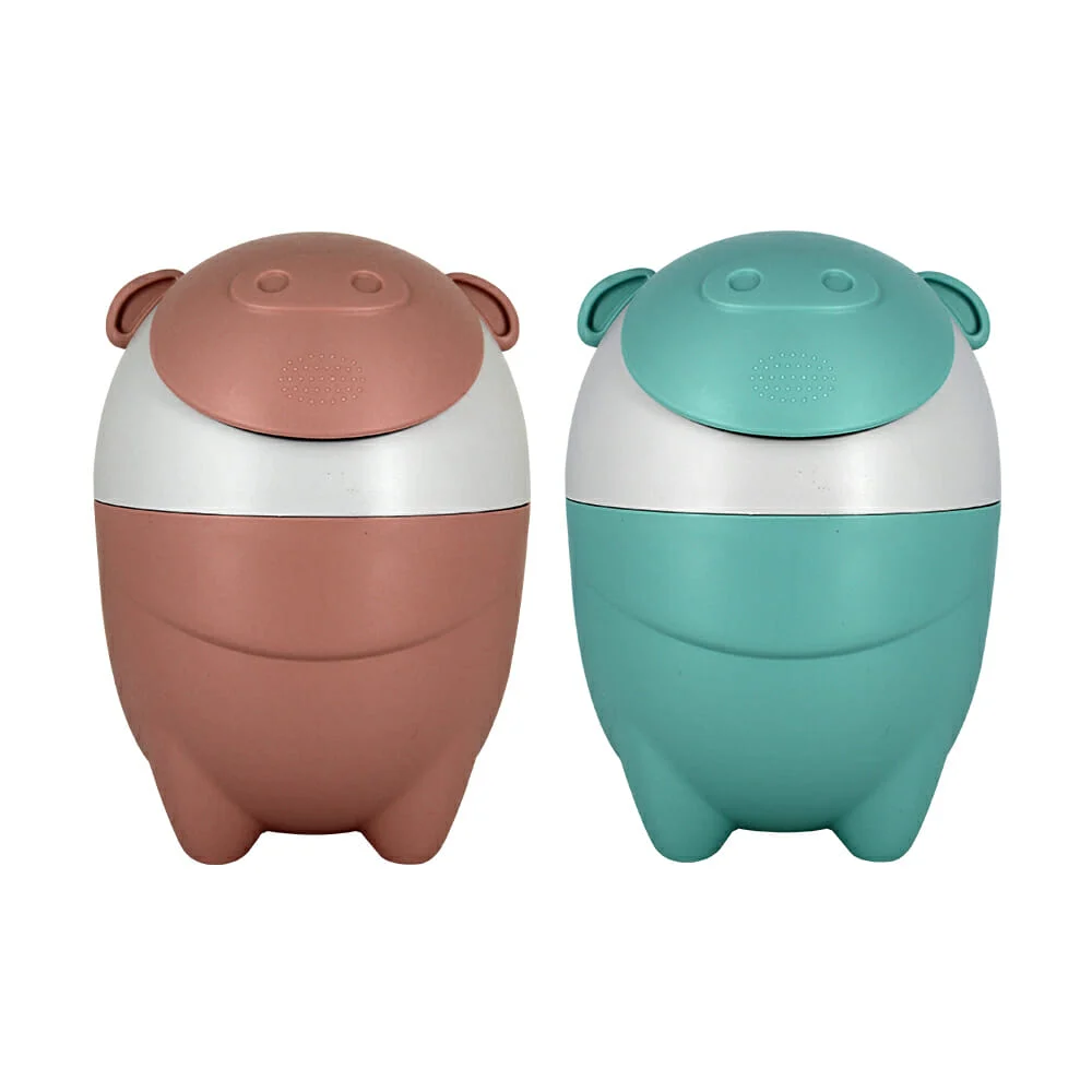 Mini bote cesto de plástico en forma de cerdito para basura, variedad de colores / b9-cn232-b