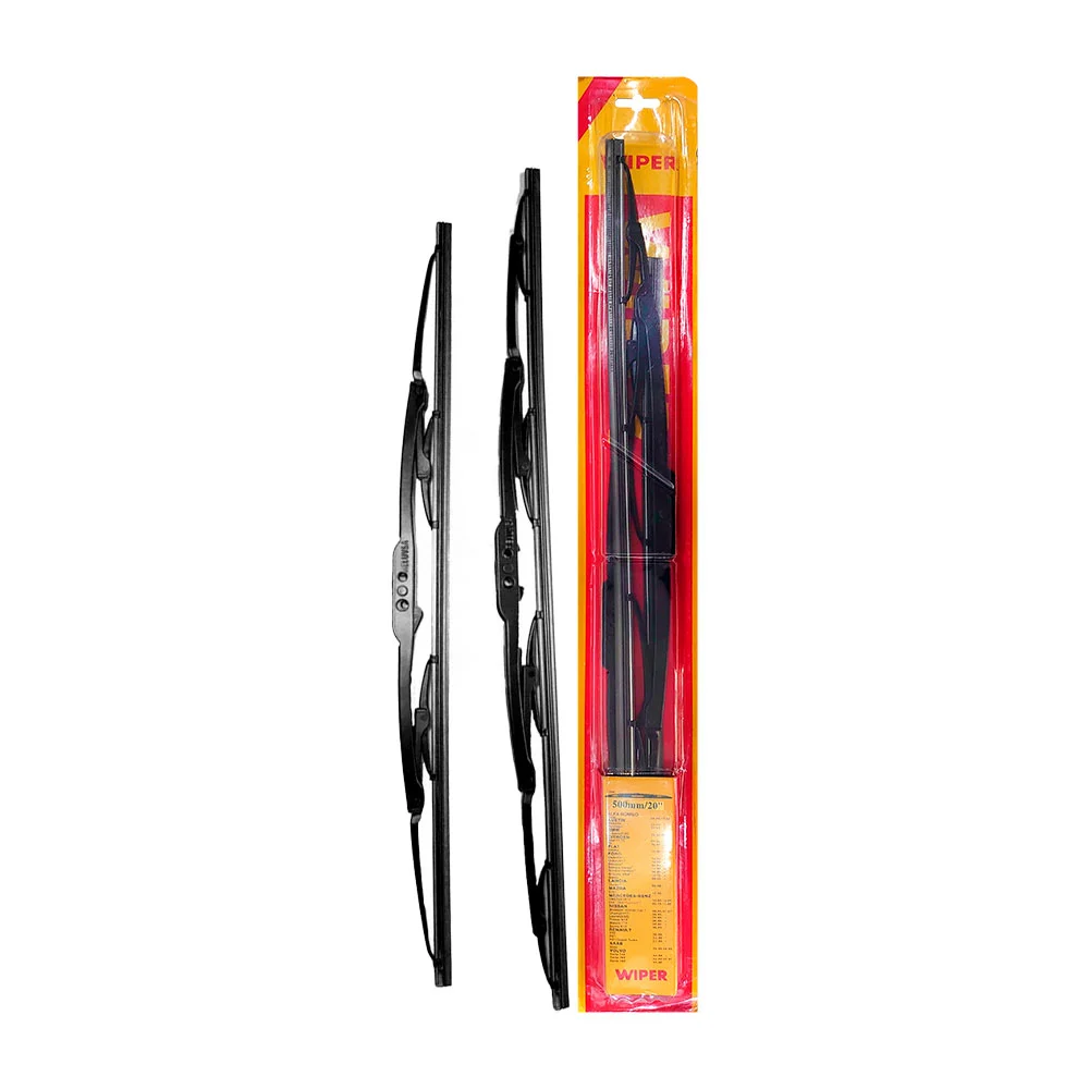 Blíster de 2 parabrisas para coche con cuerpo metálico y goma removedora, variedad de usos / wiper / 500mm / 20 pulgadas