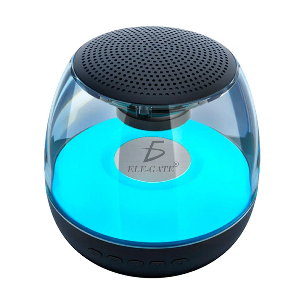 Bocina bluetooth transparente con luz rg...