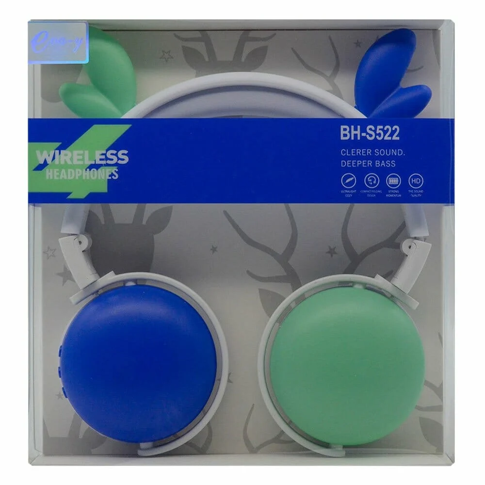 Audífonos / diadema inalámbrica bicolor con orejas de reno / bh-s522