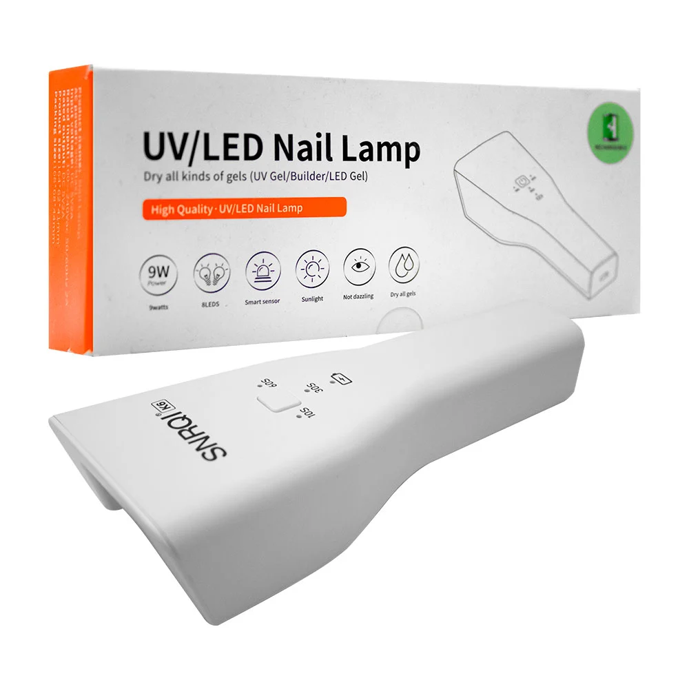 1pza Mini lámpara uv rectangular, recargable, con botones de acción superiores, variedad de usos / uv led nail lamp / bjd3001