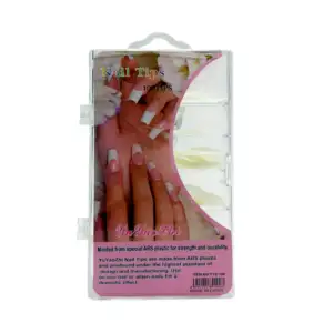 Estuche con 100 uñas postizas cortas / nail tips / 100tips / yyz-100