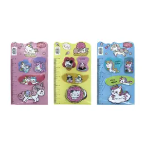 Blíster 4 post-it / notas adhesivas con diseño de unicornio o gatito …