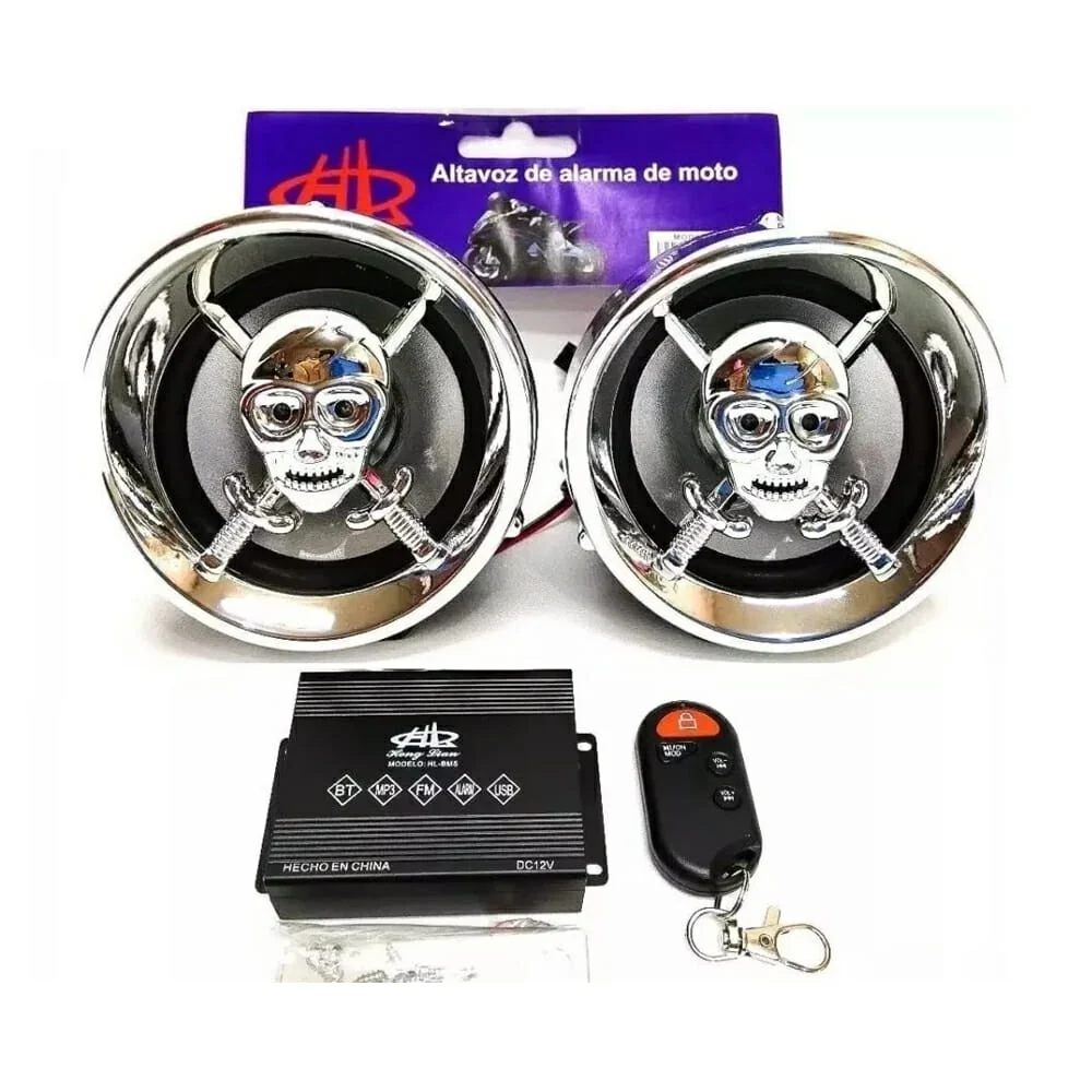 Altavoz / alarma con bocina para motocicleta, diseño de calavera / hl-bm5