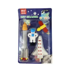 Blister 4 pzas borradores kawaii espaciales qh-8705