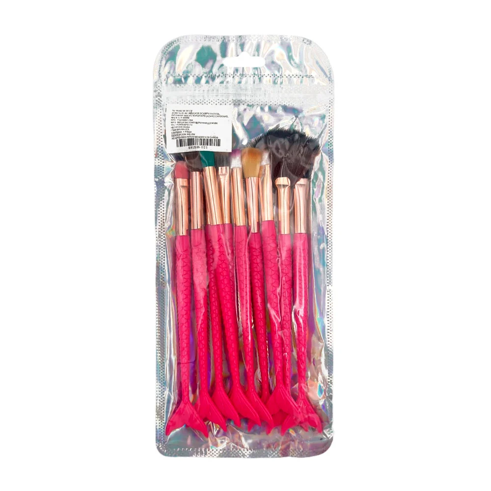 Blíster con 10 brochas de maquillaje co...