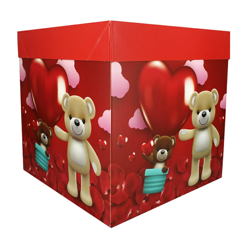 1pza Caja de regalo mediana con diseño temático de san valentín 22x22x22cm. variedad de diseños / 329-1m / 329-2m / 328-2m / 328-1m