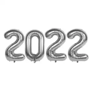 Set de 4 pzas globo metálico 2022 c-151