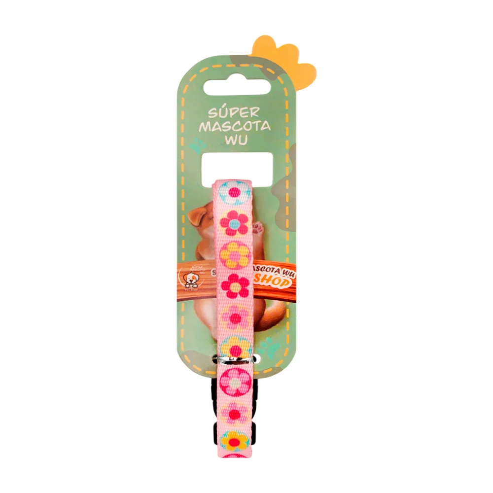 Collar de tela, ajustable para mascotas, 1.5cm, tela estampada / c-3126