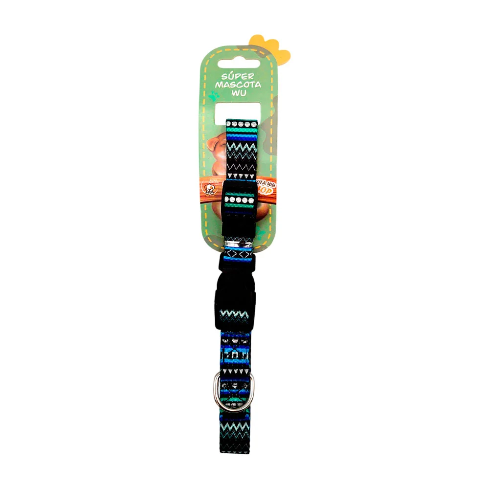 Collar de tela ajustable para mascotas, broche de seguridad, figuras geométricas