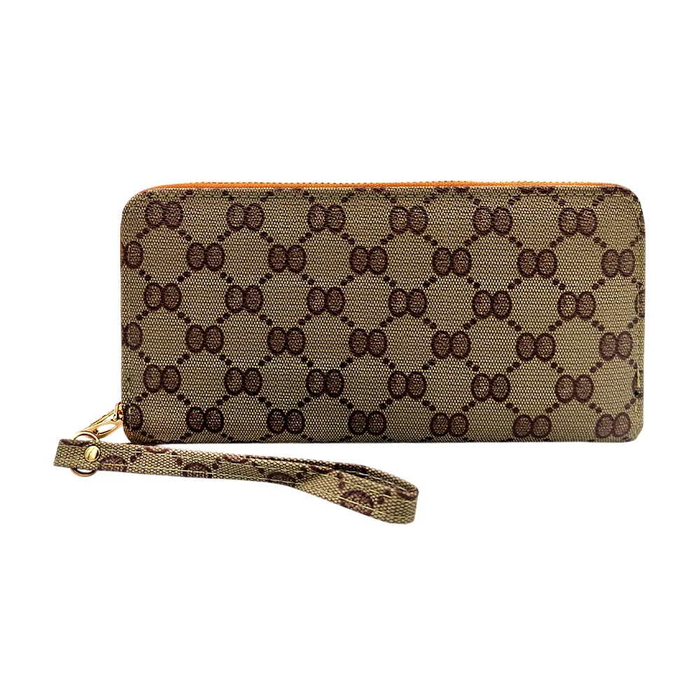 Cartera rectangular con estampado de mon...