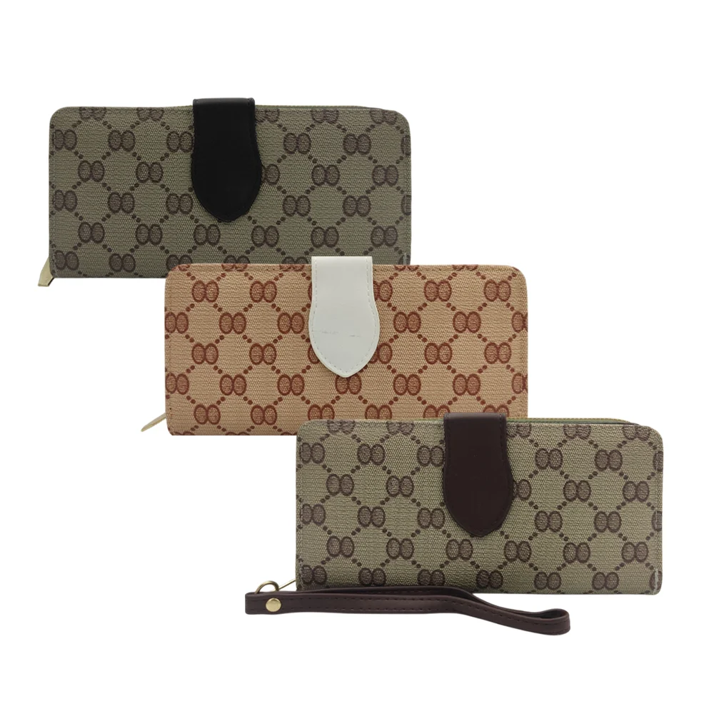 Cartera con 2 compartimentos, correa corta y estampado de monograma / c4051