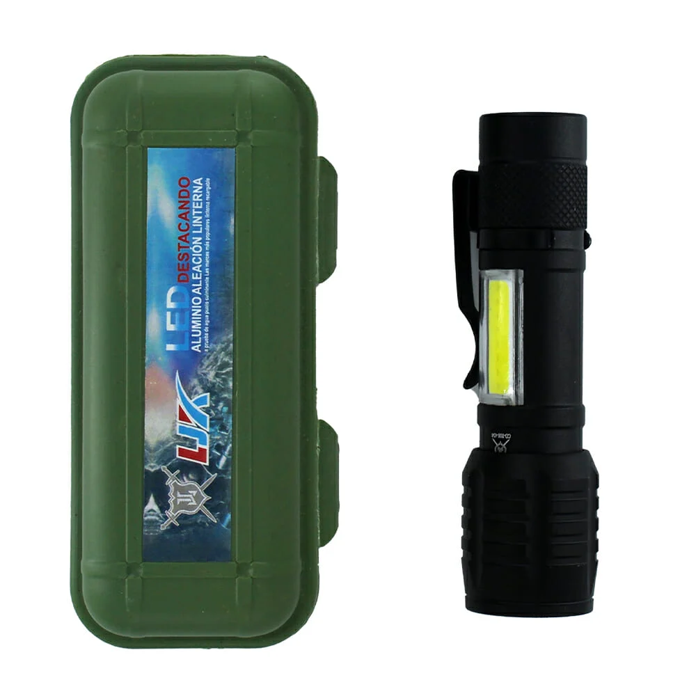 1pza Linterna táctica, pequeña, recargable, con iluminación lateral y gancho colgante, variedad de funciones / ljk / cd-808-434