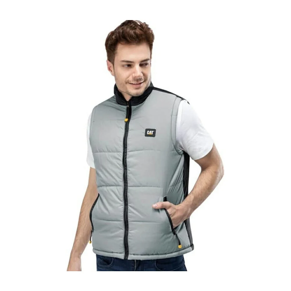 Chaleco afelpado cat color gris/negro /cfw21vsm02