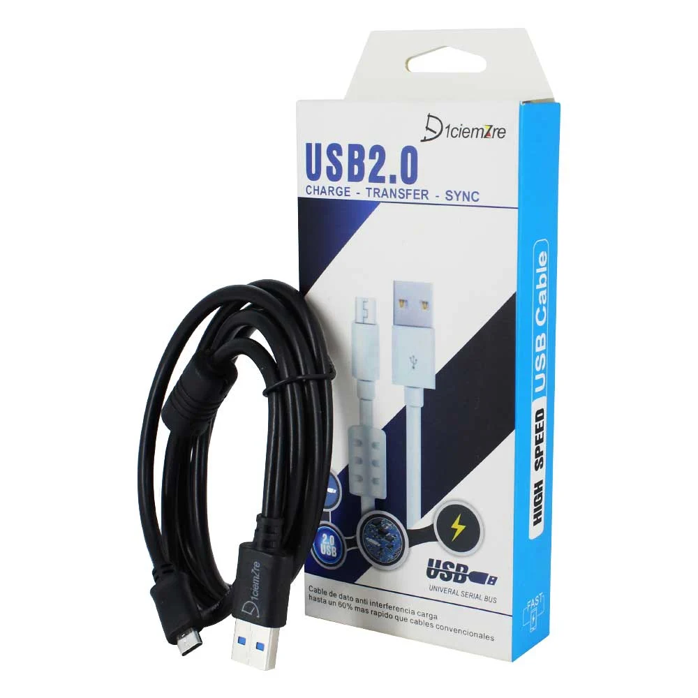 Cable d1ciemzre con entrada v8 para carga y transferencia de datos / chz-1