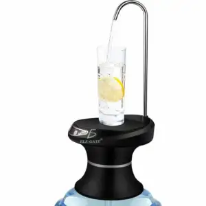 Dispensador de agua, recargable y automático con base para poner vasos