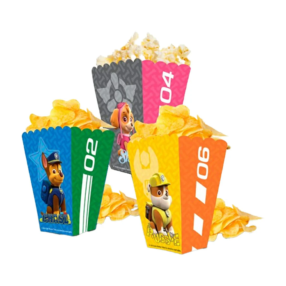 Paquete con 6 recipientes de cartón con diseño de paw patrol para botana / cppaw