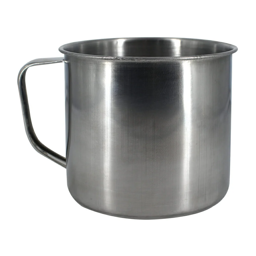 1pza Pocillo tazón de acero inoxidable con agarradera 12x10cm / cup12cm / pocillo metálico / taza metálica
