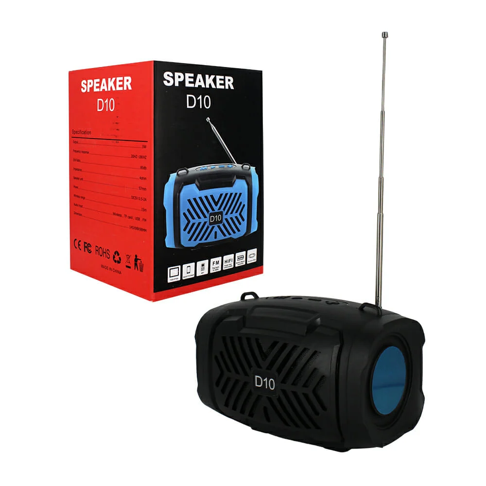 Bocina bluetooth con lámpara y radio fm, variedad de colores d10