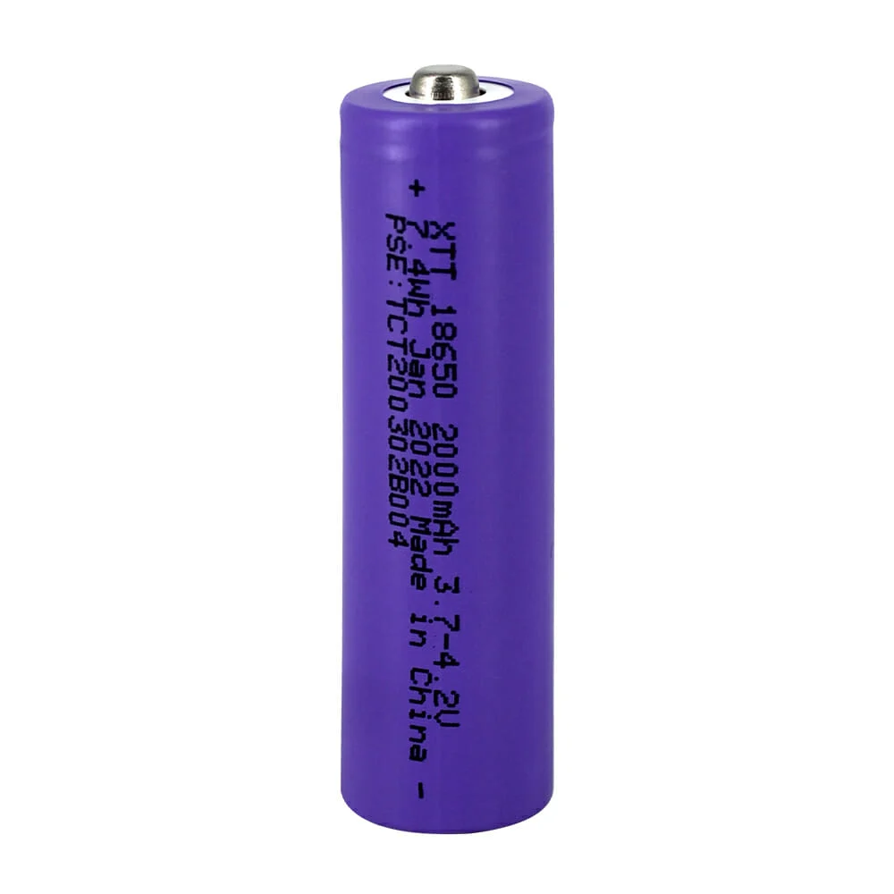 1pza Pila batería recargable 18650 con capacidad de 2000mah 3.7a / xtt18650
