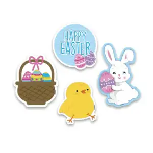 Paquete de 4 adornos euro novelty con temática de pascua / deaspc4