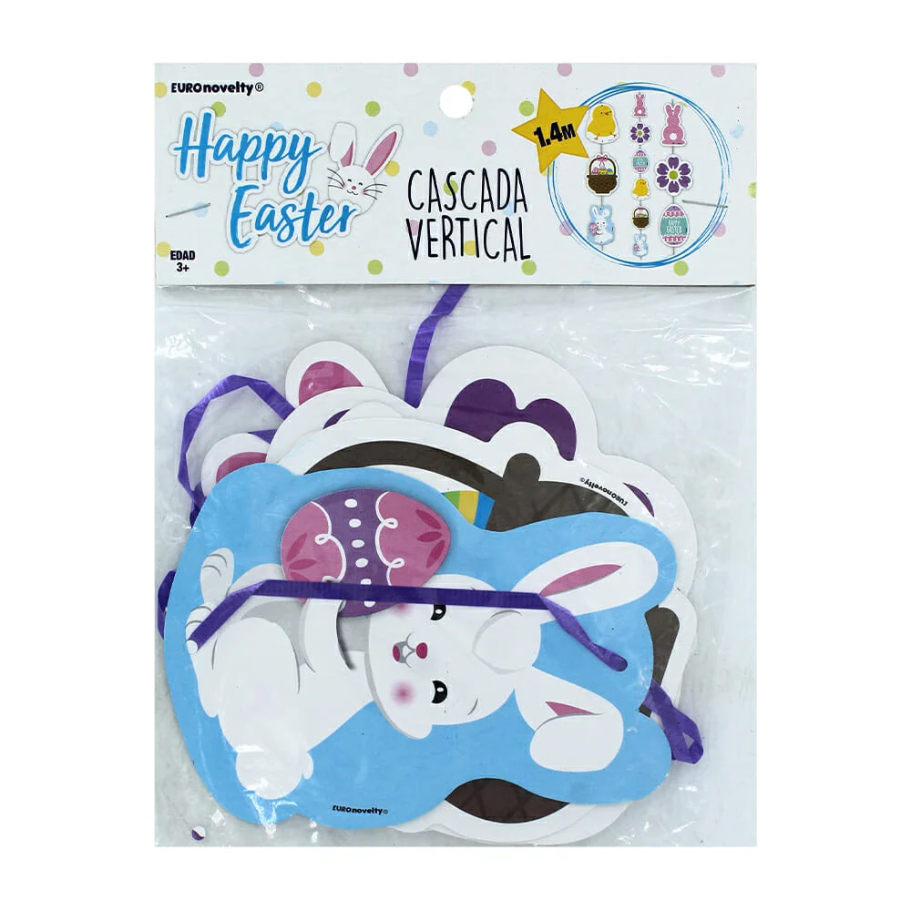Cascada vertical euro novelty de 1.4 metros con 6 figuras temáticas de pascua / deavpc