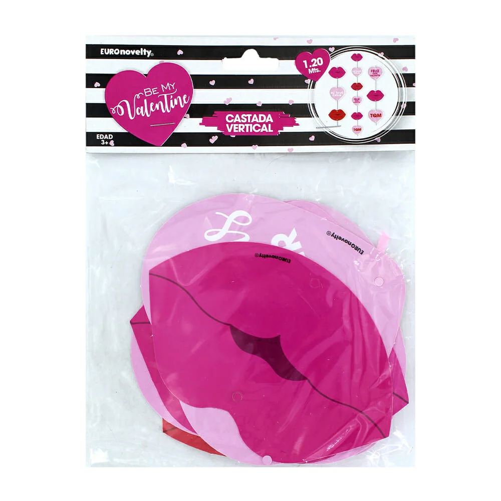 Cascada vertical euro novelty de 1.2 metros con 6 piezas temáticas a san valentín / deavsv