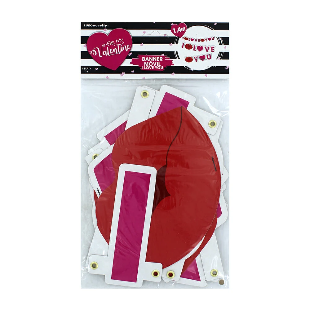Banner móvil euro novelty i love you de 1.4 metros con 10 piezas / debmsv
