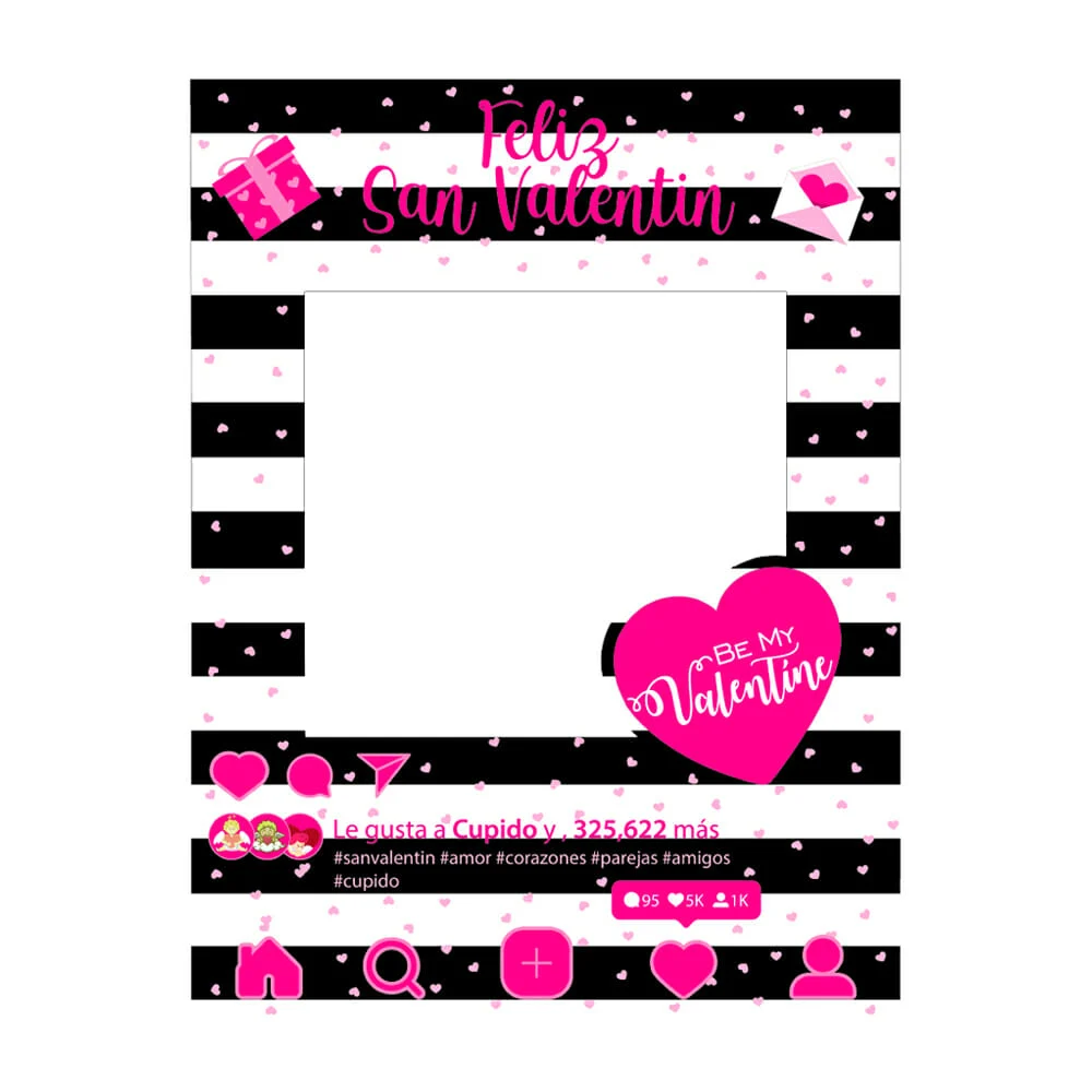 Marco euro novelty de cartón para fotos con temática de san valentín / demfsv