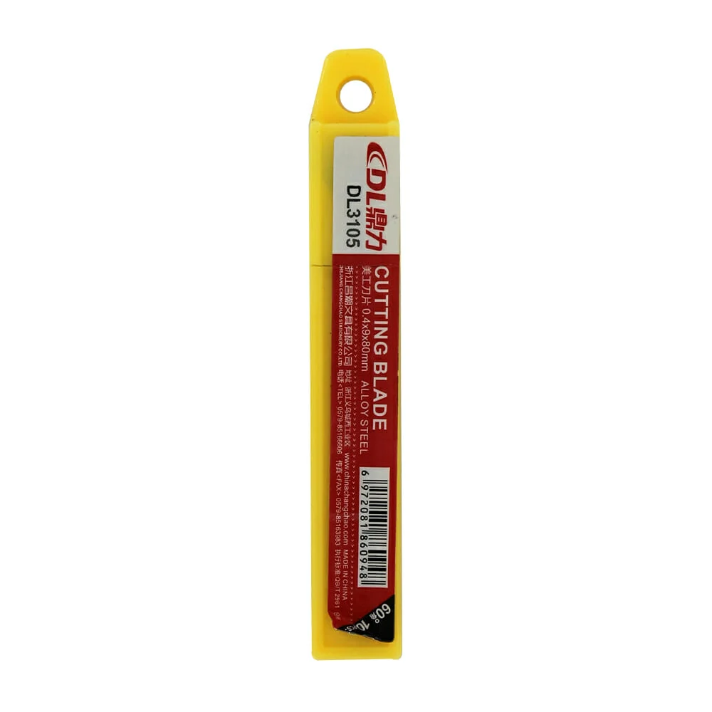 Estuche con 10 navajas de repuesto para cutter, 80mm grosor / dl3105