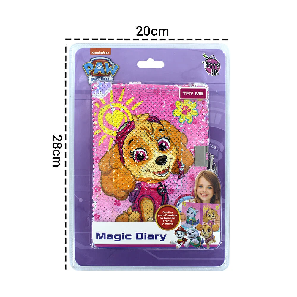 Diario mágico de 80 hojas, con lentejuelas reversibles y diseño de paw patrol / magic diary / dle30pa