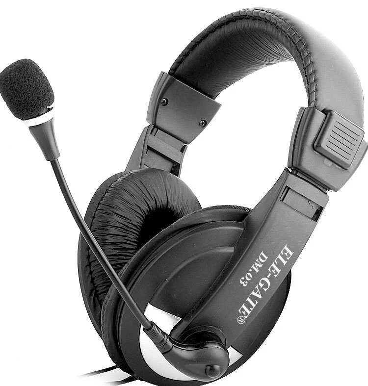 Auriculares / audífonos tipo diadema acolchada, alámbricos con micrófono integrado / dm.03
