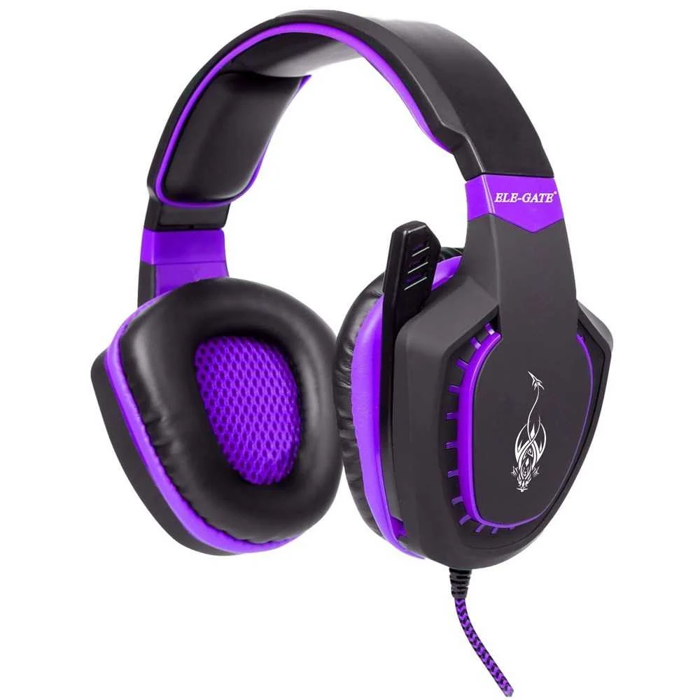 Audífonos alámbricos de diadema acolchada gamer, con luz led y micrófono / dm.x18