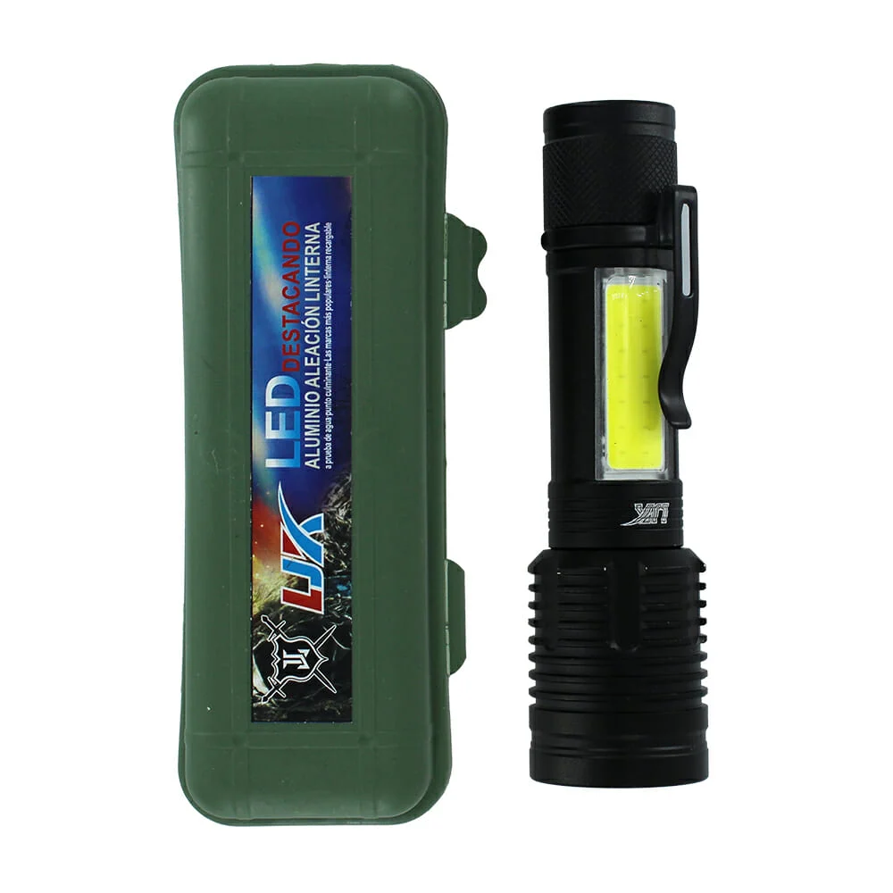 Linterna táctica recargable, con ángulo de luz ajustable e indicador de batería / dt-808-464