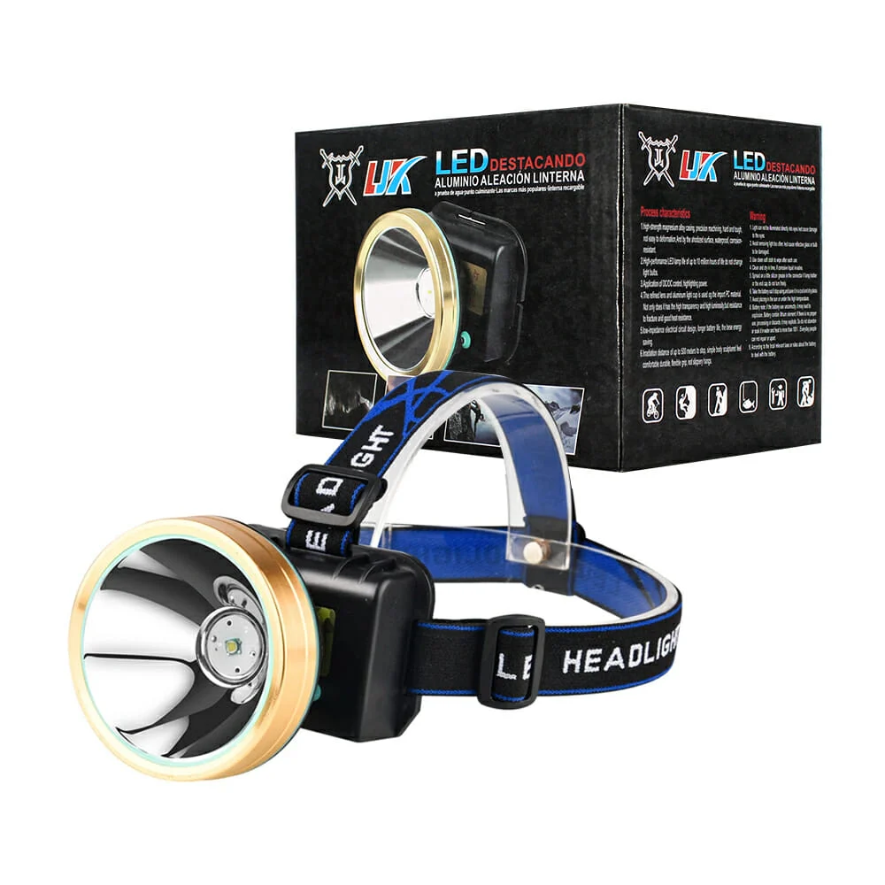 1pza Linterna colgante recargable para cabeza, de tipo minero, con modos de iluminación y banda ajustable elástica, variedad de funciones / 100w / ljk